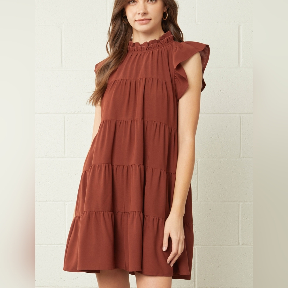 2/$50 Entro ruffle sleeve tiered dress